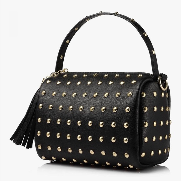 Studded Black Leather Crossbody Bag - Picture 2 of 10